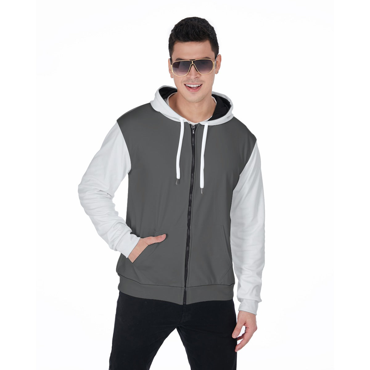 All-Over Print Men's Heavy Fleece Zip Up Hoodie