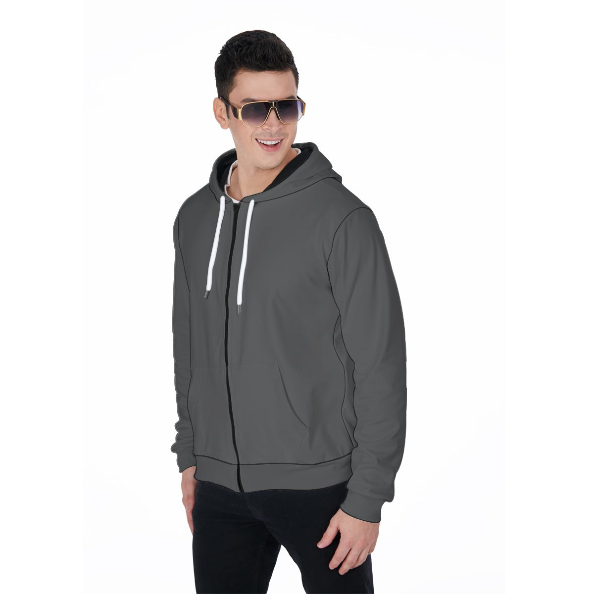 All-Over Print Men's Heavy Fleece Zip Up Hoodie